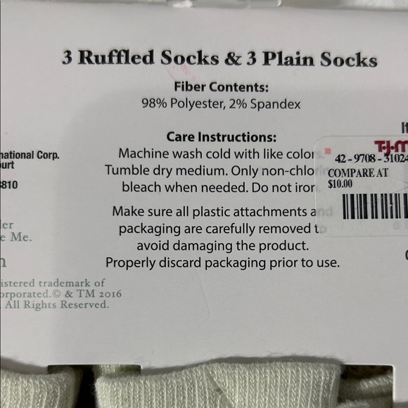 Little Me Heart Pattern Baby Socks - Pink, Brown, Cream - Picture 11 of 13